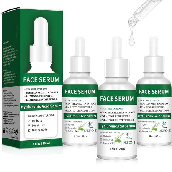 LAKIBOLE 3 Pack 2% Hyaluronic Acid Serum with 4% Tea Tree Extracts (2-Pack) - Picture 2 of 8